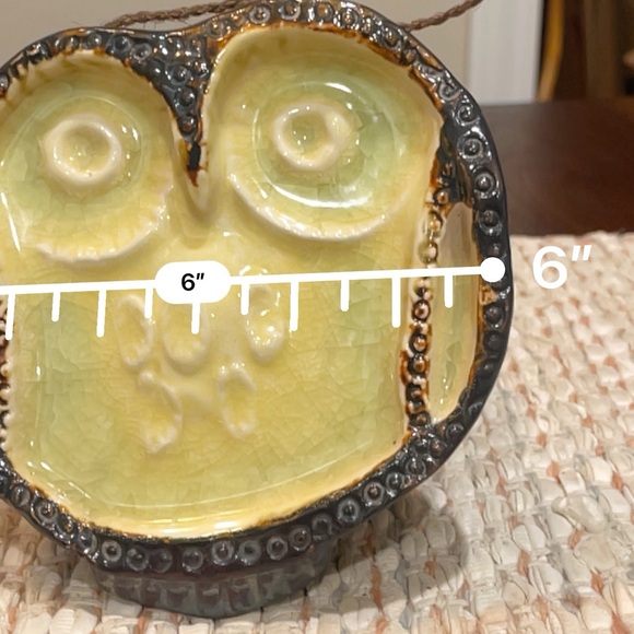 Vintage 70’s Studio Pottery Owl Wall Art or Trinket Dish/Melted Glass - Picture 15 of 16